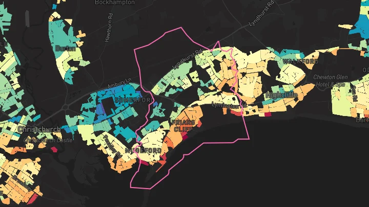 House price heatmap showing property values across Christchurch