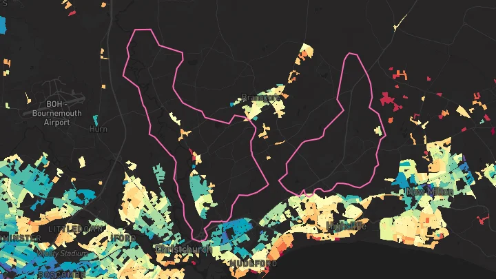 House price heatmap showing property values across Burton