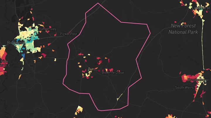 House price heatmap showing property values across Burley