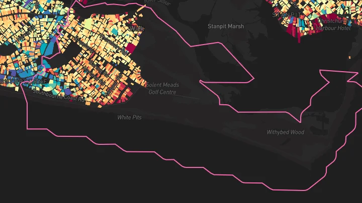 House price heatmap showing property values across Bournemouth
