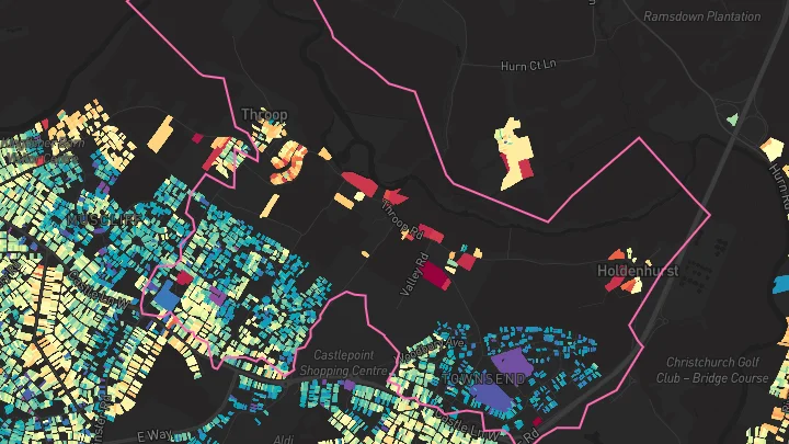 House price heatmap showing property values across Bournemouth