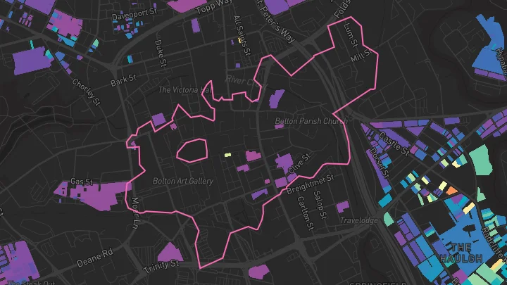 House price heatmap showing property values across Bolton