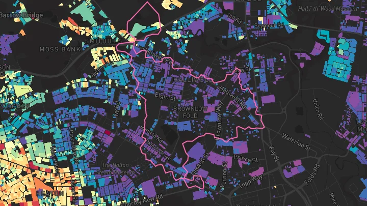 House price heatmap showing property values across Bolton