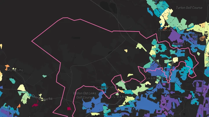 House price heatmap showing property values across Bolton
