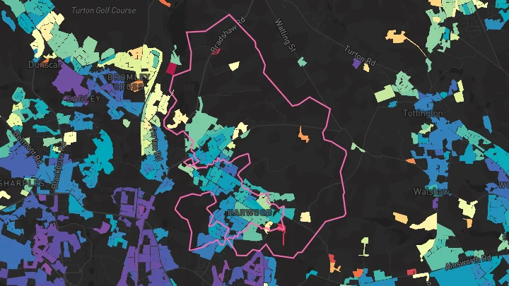 House price heatmap showing property values across Bolton
