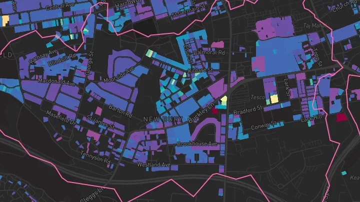 House price heatmap showing property values across Farnworth