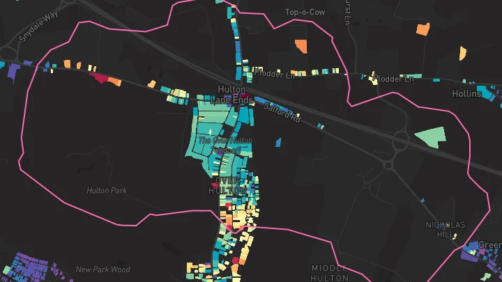 House price heatmap showing property values across Bolton