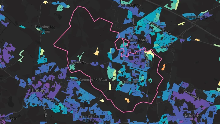 House price heatmap showing property values across Westhoughton