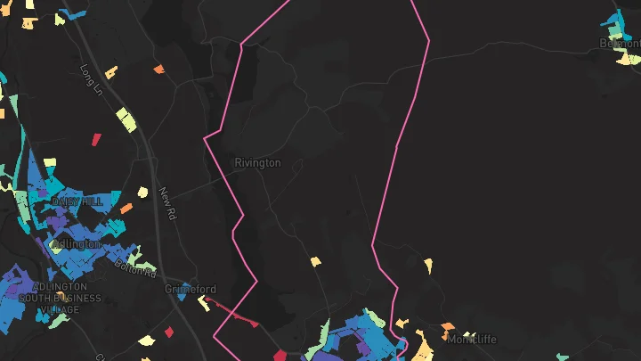 House price heatmap showing property values across Horwich