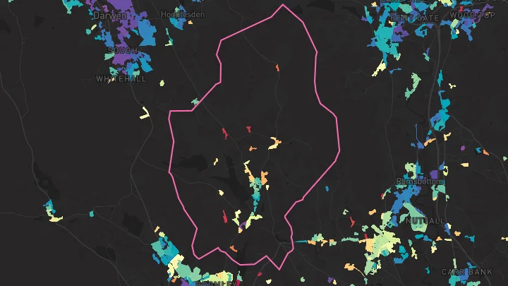 House price heatmap showing property values across Turton
