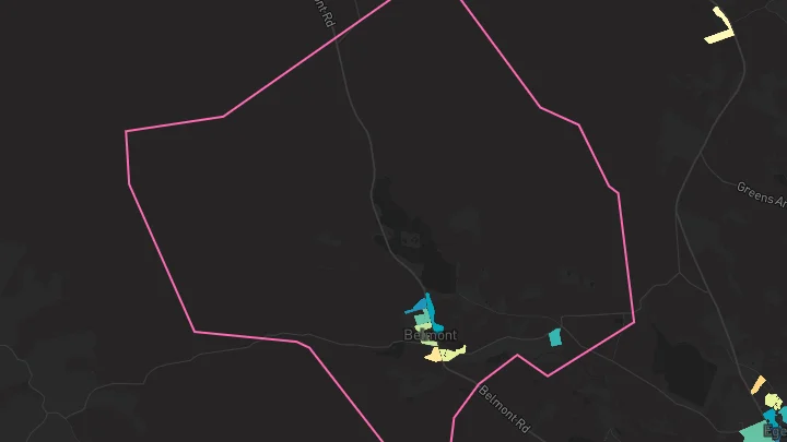 House price heatmap showing property values across Belmont