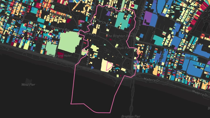 House price heatmap showing property values across Brighton
