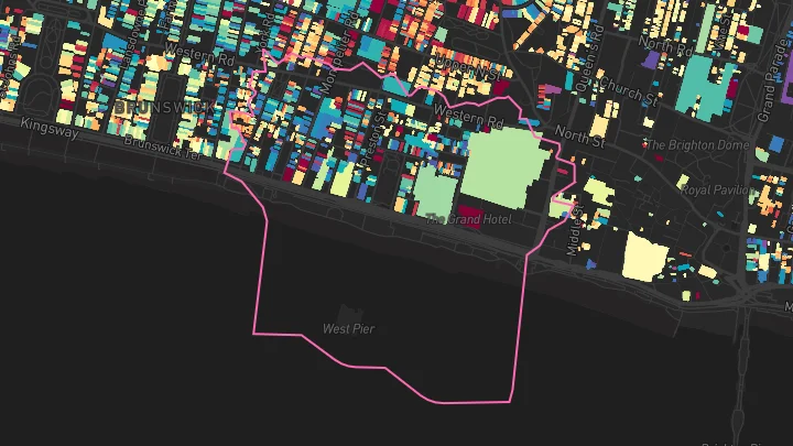 House price heatmap showing property values across Brighton