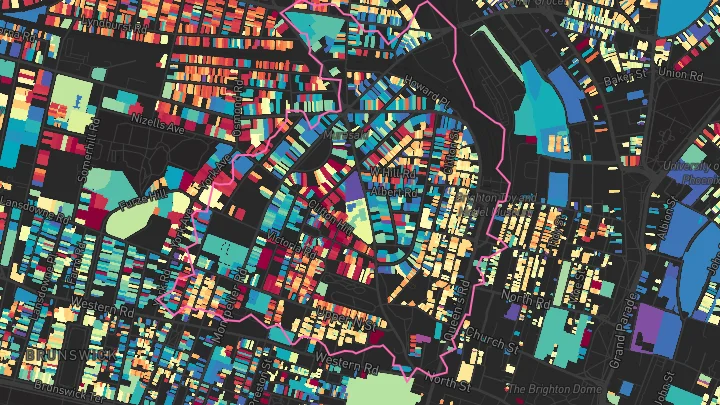House price heatmap showing property values across Brighton