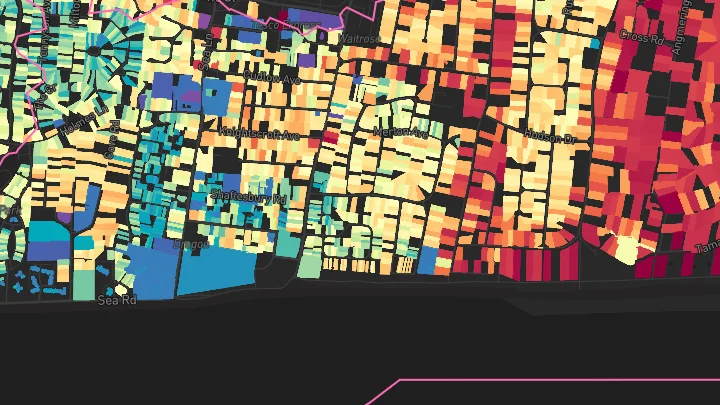 House price heatmap showing property values across Rustington