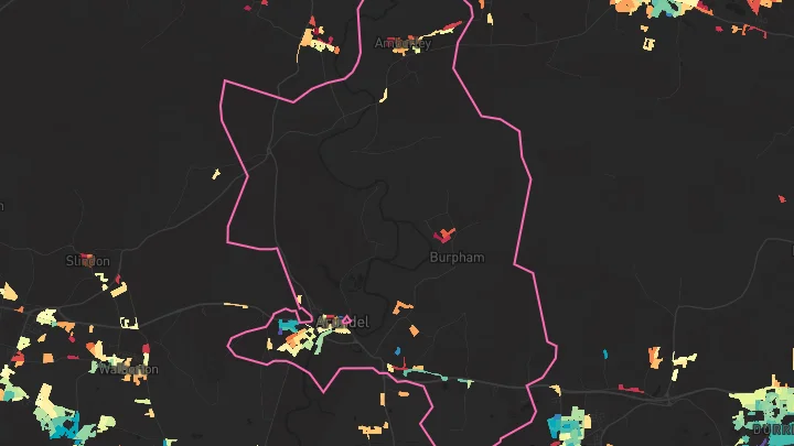 House price heatmap showing property values across Arundel