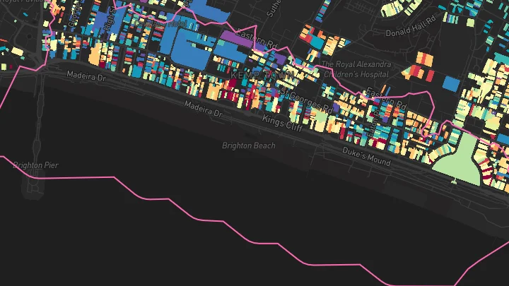 House price heatmap showing property values across Brighton