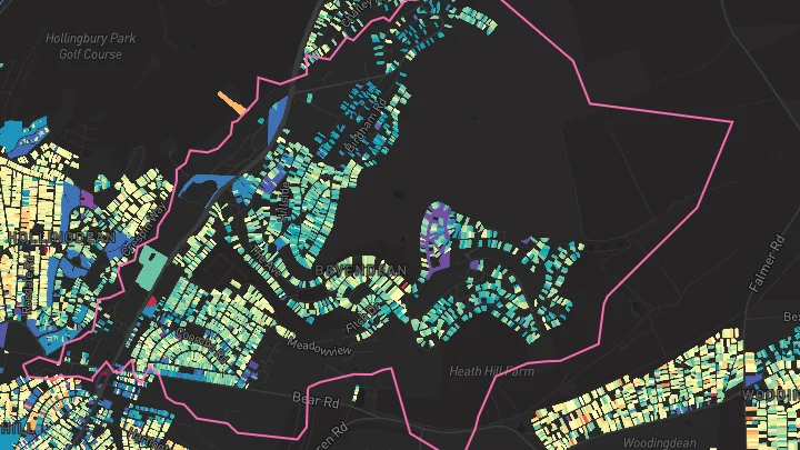 House price heatmap showing property values across Brighton
