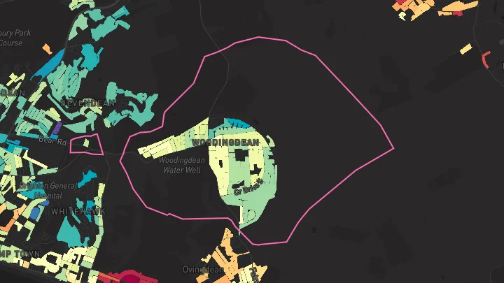 House price heatmap showing property values across Brighton