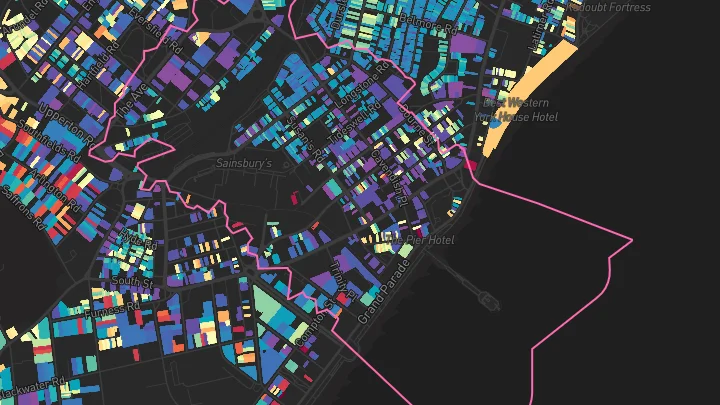 House price heatmap showing property values across Eastbourne