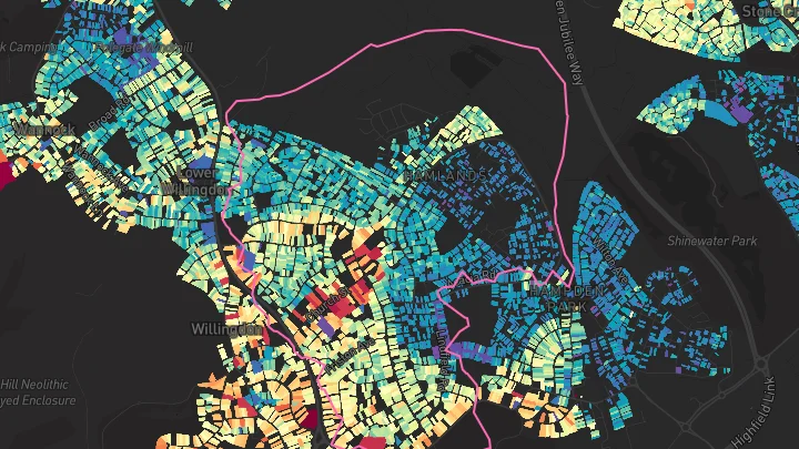 House price heatmap showing property values across Eastbourne