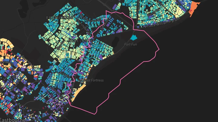 House price heatmap showing property values across Eastbourne