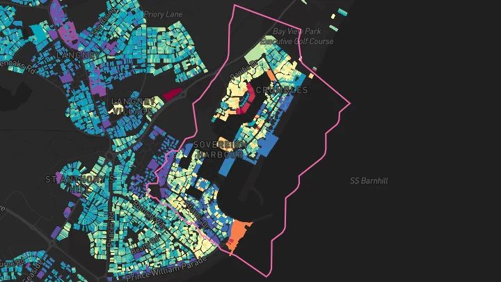 House price heatmap showing property values across Eastbourne