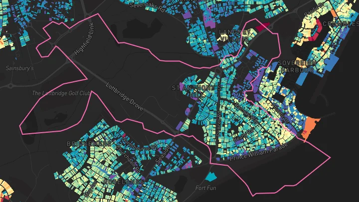 House price heatmap showing property values across Eastbourne