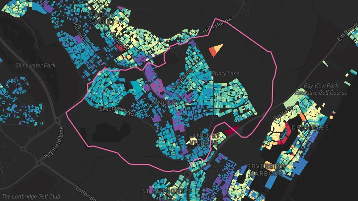 House price heatmap showing property values across Eastbourne
