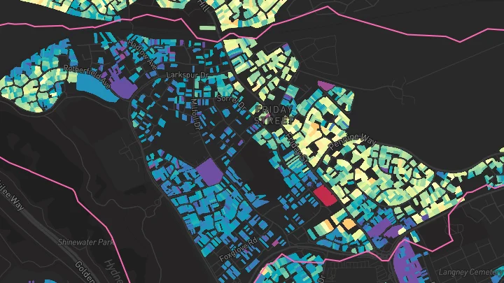 House price heatmap showing property values across Eastbourne