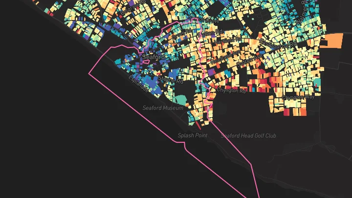 House price heatmap showing property values across Seaford