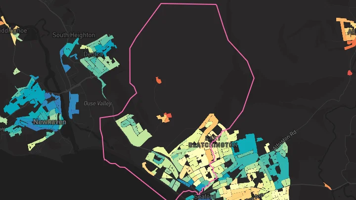 House price heatmap showing property values across Seaford