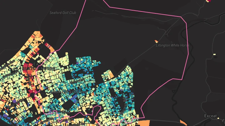 House price heatmap showing property values across Seaford