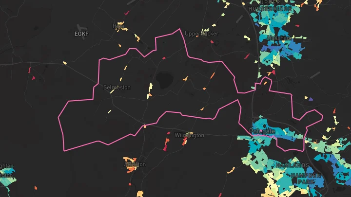 House price heatmap showing property values across Polegate