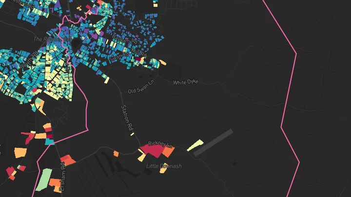House price heatmap showing property values across Hailsham