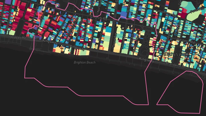 House price heatmap showing property values across Hove