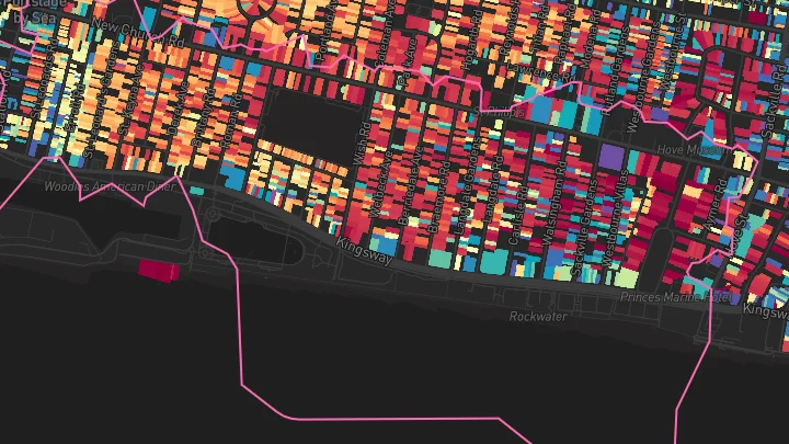 House price heatmap showing property values across Hove
