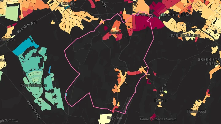 House price heatmap showing property values across Hayes