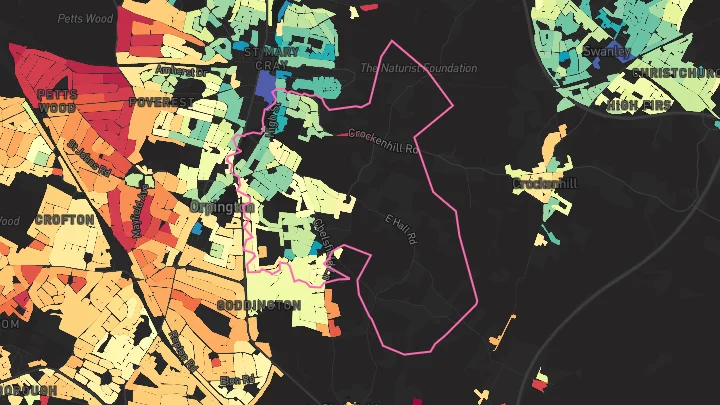 House price heatmap showing property values across St Mary Cray