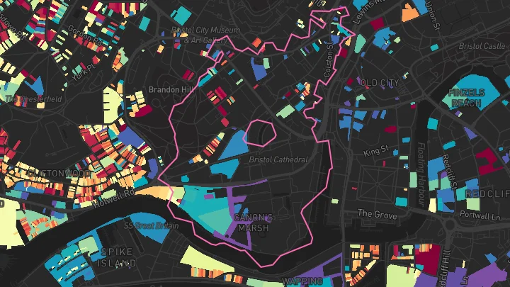 House price heatmap showing property values across Bristol