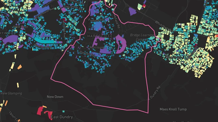 House price heatmap showing property values across Bristol