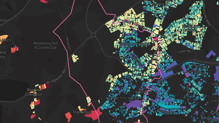 House price heatmap showing property values across Bristol