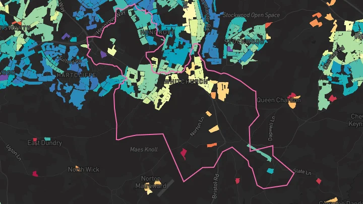House price heatmap showing property values across Bristol