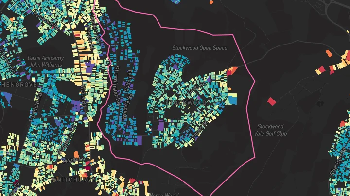 House price heatmap showing property values across Bristol