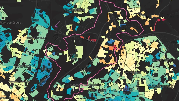 House price heatmap showing property values across Stapleton