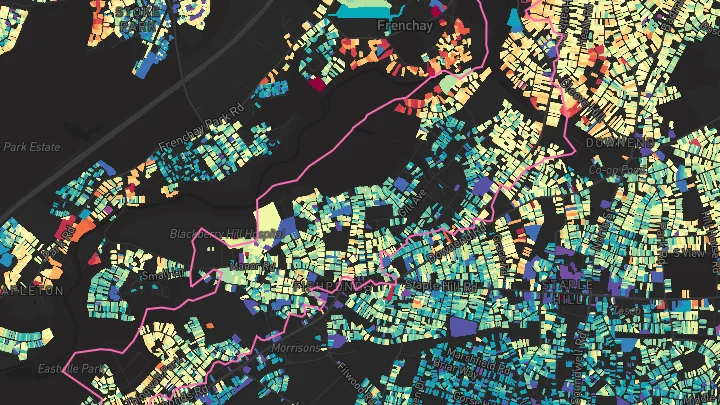 House price heatmap showing property values across Bristol