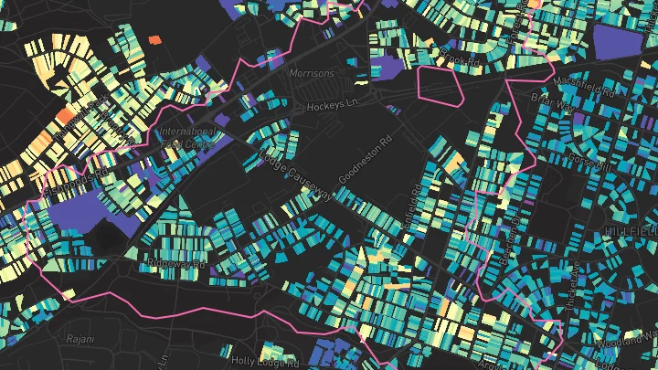 House price heatmap showing property values across Bristol