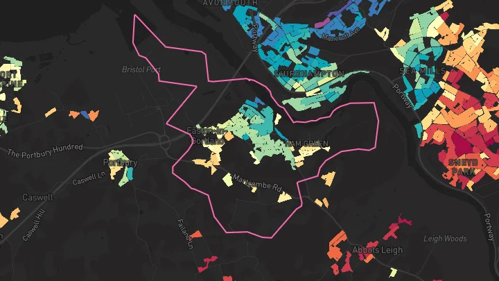 House price heatmap showing property values across Pill