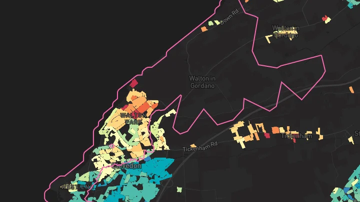 House price heatmap showing property values across Clevedon