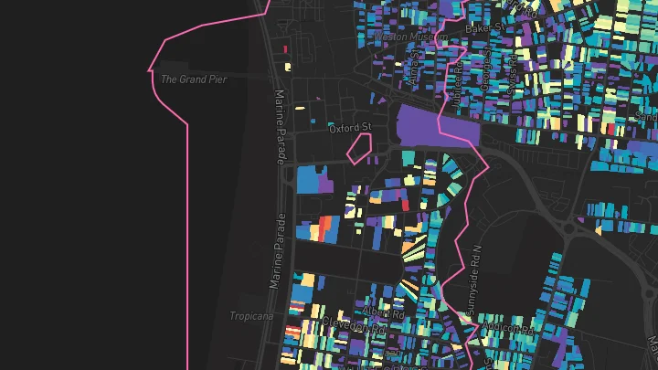 House price heatmap showing property values across Weston-Super-Mare